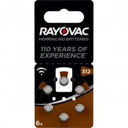 Varta Rayovac Hearing Aid Battery Size 312, Pr41, 6 Pack - Batteri