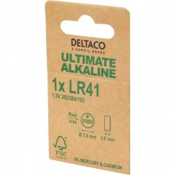 Deltaco Ultimate Alkaline, 1.5v, Lr41 Button Cell, 1-pack - Batteri