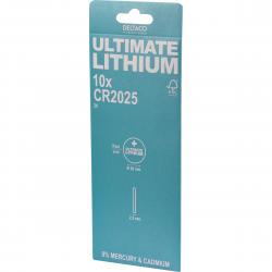 Deltaco Ultimate Lithium 3V, CR2025 Knapcelle - 10 stk. - Batteri